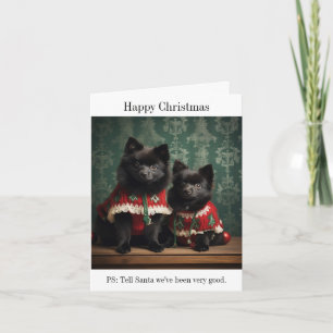 Schipperke Puppies Frohe Weihnachtskarte Karte