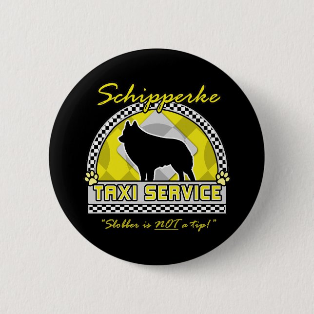 Schipperke Taxi Service Button (Vorderseite)