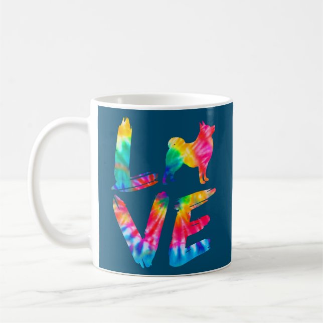 Schipperke Tie Dye Love Dog Mom Dad  Kaffeetasse (Links)