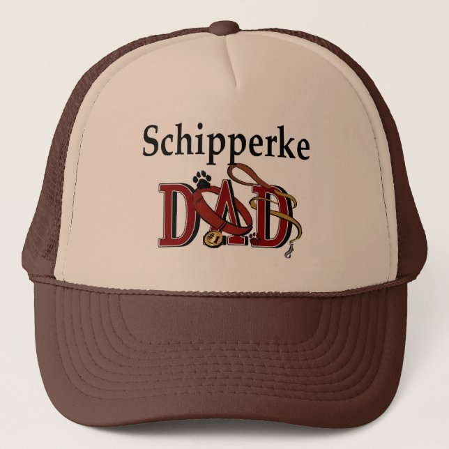Schipperke Vater Geschenke Truckerkappe (Vorderseite)