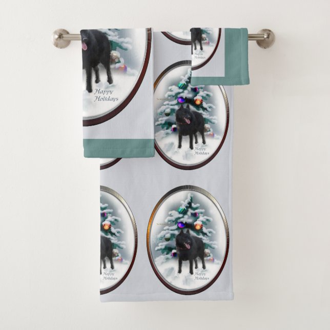 Schipperke Weihnachten Badhandtuch Set (Insitu)
