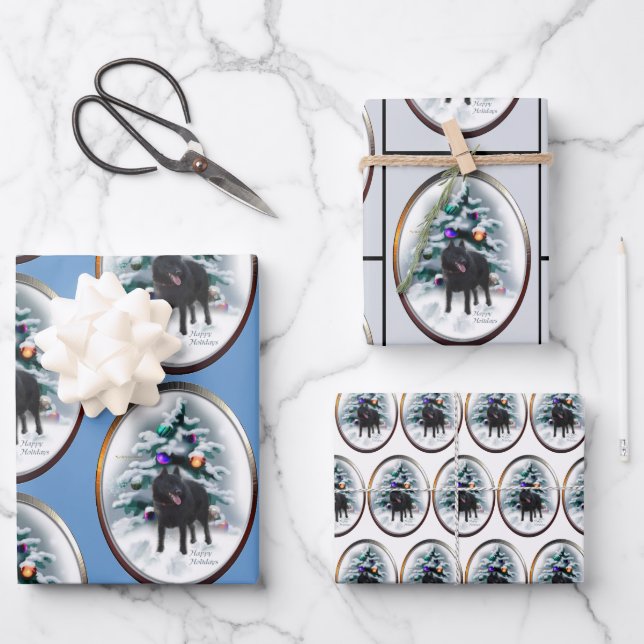 Schipperke Weihnachten Geschenkpapier Set (Vorderseite)