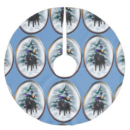 Schipperke Weihnachten Polyester Weihnachtsbaumdecke