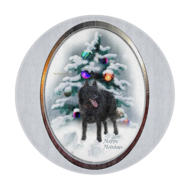 Schipperke Weihnachten Schneidebrett (Vorderseite)