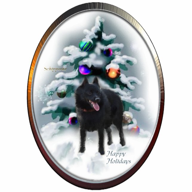 Schipperke Weihnachtsgeschenke Ornament Fotoskulptur Ornament (Vorne)