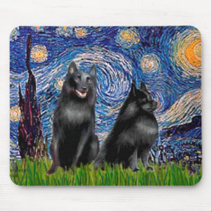 Schipperkees (zwei,5&amp;6) - Starry Night Mousepad