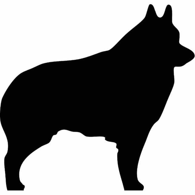 SchipperkehundeSilhouette Fotoskulptur Ornament (Vorne)