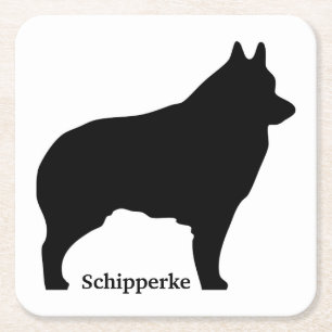 SchipperkehundeSilhouette Rechteckiger Pappuntersetzer