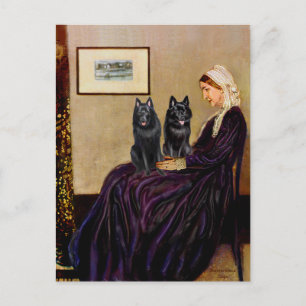 Schipperkes (zwei) - Whitlers Mutter Postkarte