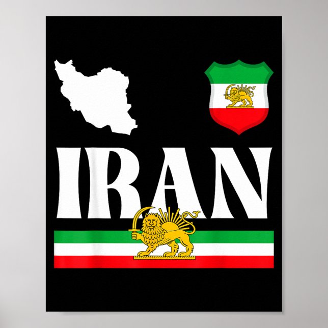 Schir o Chorshid Iran, Löwe und Sonne, Persien Poster (Vorne)