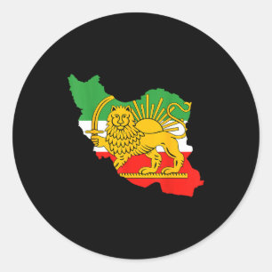 Schir o Chorshid, Persien, Löwe und Sonne Iran Runder Aufkleber