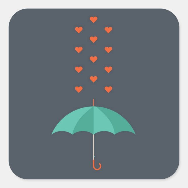 Schirm Quadratischer Aufkleber (Vorderseite)