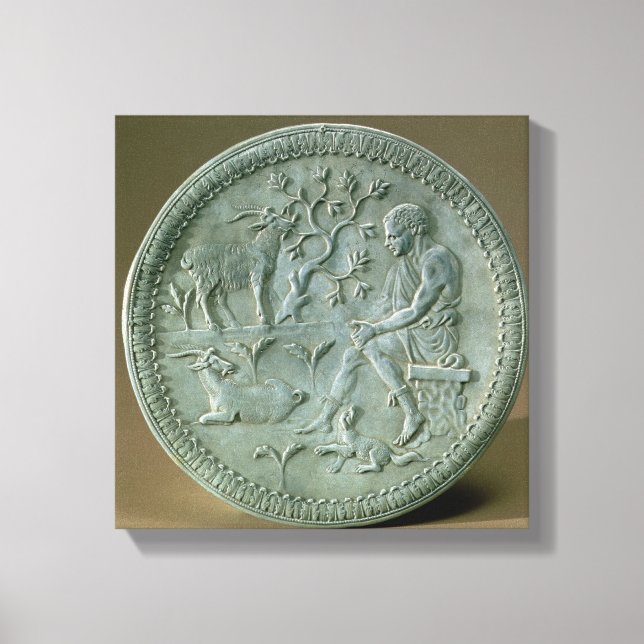 Schirm, Ziegen und Hund Leinwanddruck (Vorderseite)