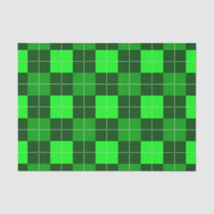 SCHIRME, KARIERTE, GRÜNE IRISH-MUSTER SEIDENPAPIER