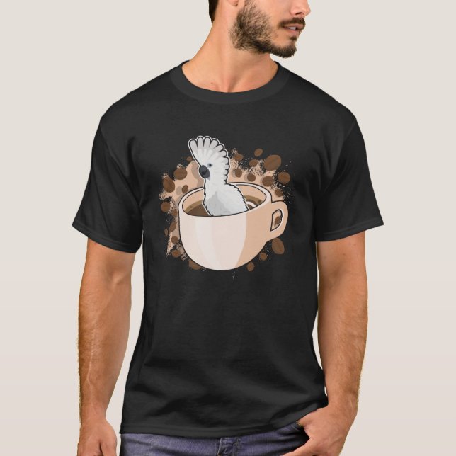 Schirmkakadu im Kaffee Cup Pet Bird Papagei T-Shirt (Vorderseite)