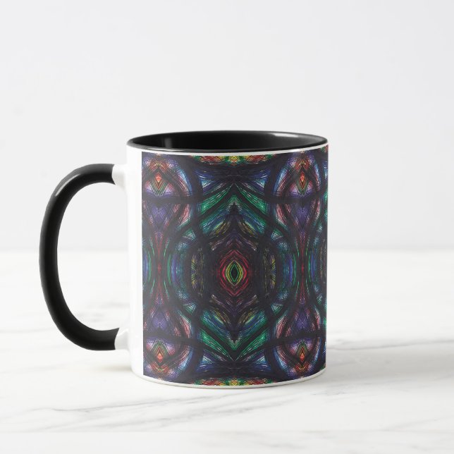 Schism Abstract Dark Rainbow Black Watercolor Art Tasse (Links)