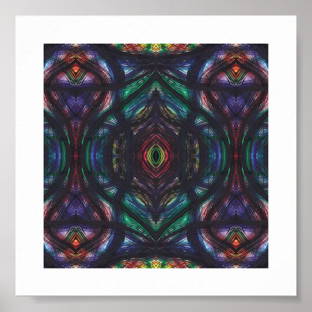 Schisma Dunkler Regenbogen Abstracte Aquarellkunst Poster (Vorne)