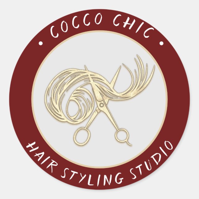 Schissenhair Logo Name Danke Goldene Burgund Runder Aufkleber (Vorderseite)