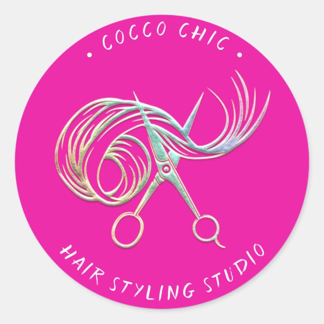 Schissenhair Logo Name Danke Holograph Pinky Runder Aufkleber (Vorderseite)