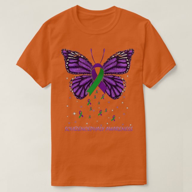 Schizenzephaly Awareness Butterfly T-Shirt (Design vorne)