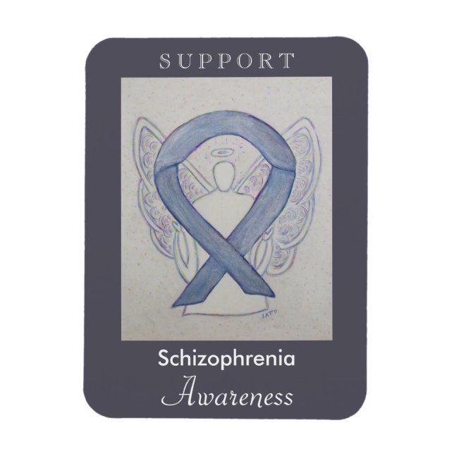 Schizophrenie Awareness Ribbon Angel Custom Magnet (Vertikal)