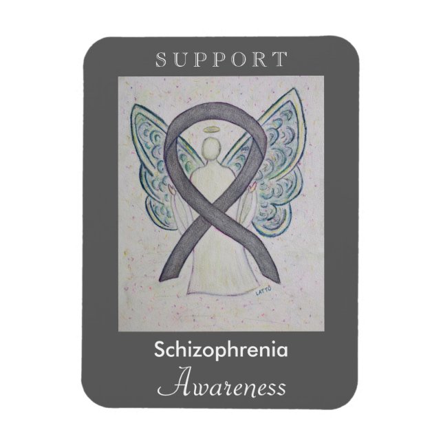Schizophrenie Awareness Ribbon Angel Custom Magnet (Vertikal)