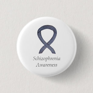 Schizophrenie Bewusstsein Ribbon Custom Buttons