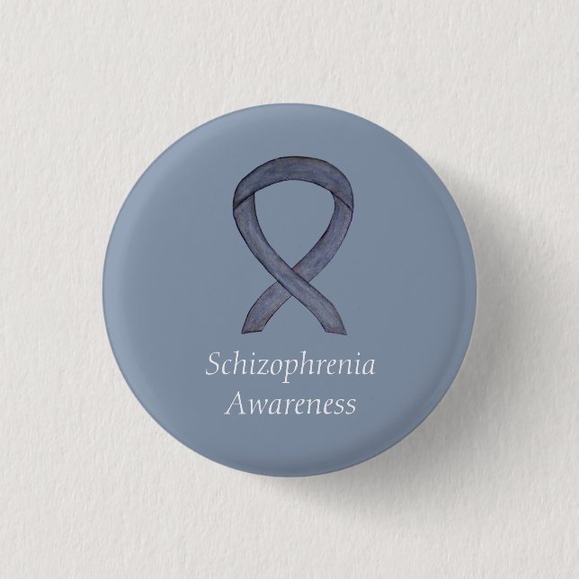 Schizophrenie Bewusstsein Ribbon Custom Buttons (Vorderseite)