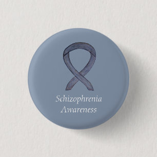 Schizophrenie Bewusstsein Ribbon Custom Buttons