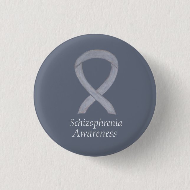 Schizophrenie Bewusstsein Ribbon Custom Buttons (Vorderseite)