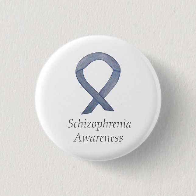 Schizophrenie Bewusstsein Ribbon Custom Buttons (Vorderseite)