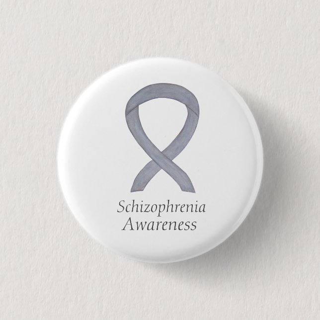 Schizophrenie Bewusstsein Ribbon Custom Buttons (Vorderseite)