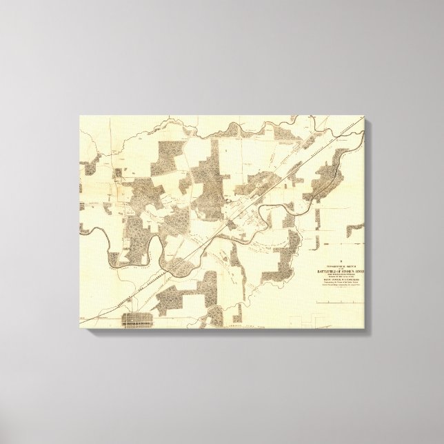 Schlacht am Stones River - Panoramablick aus dem Z Leinwanddruck (Vorderseite)