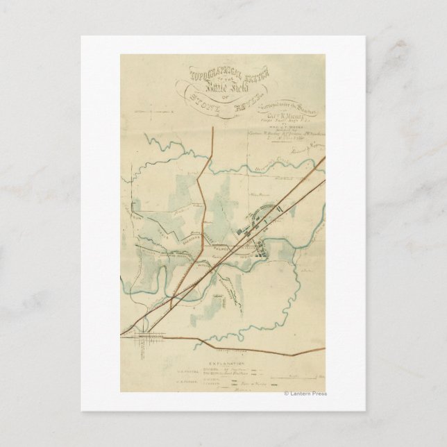 Schlacht am Stones River - Panoramablick aus dem Z Postkarte (Vorderseite)