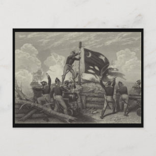 Schlacht auf der Insel Sullivan Postkarte