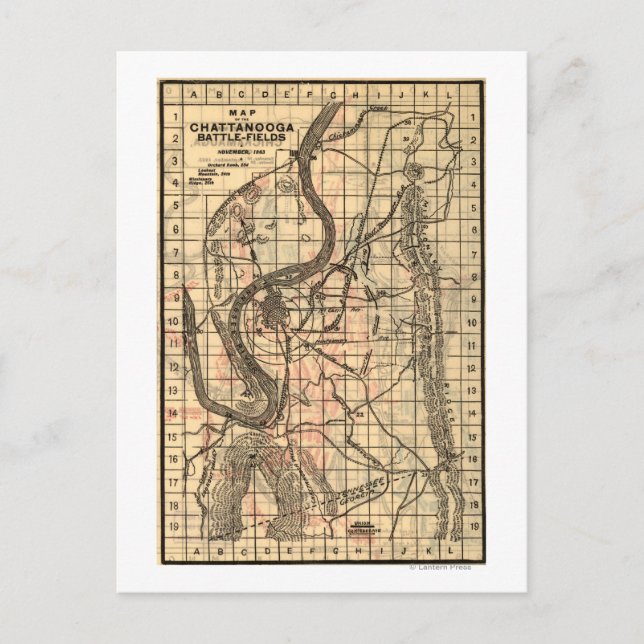 Schlacht bei Chickamauga - Panoramabalkarte Zivile Postkarte (Vorderseite)