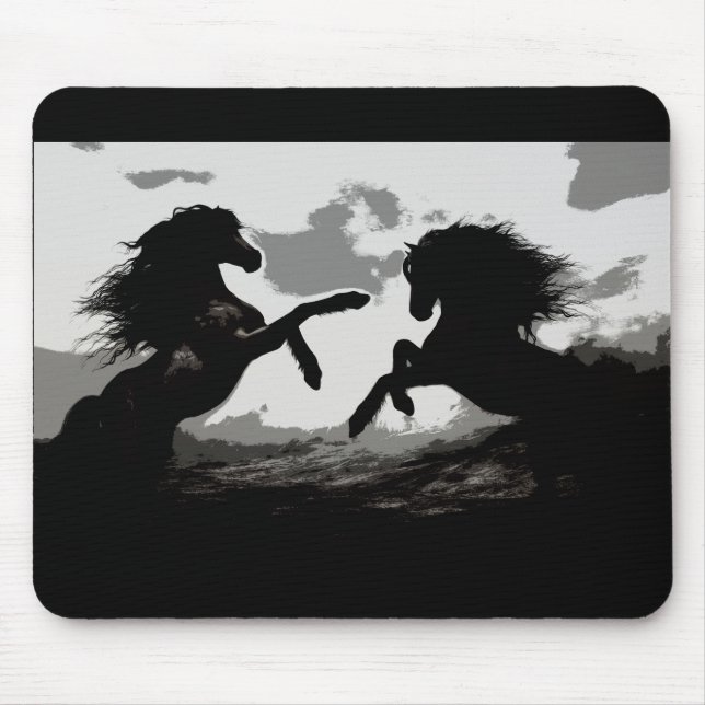 Schlacht bei den Pferden - Pferde Kunst Mousepad (Vorne)