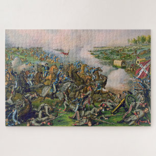 Schlacht bei Five Forks Kurz & Allison Lithographi Puzzle