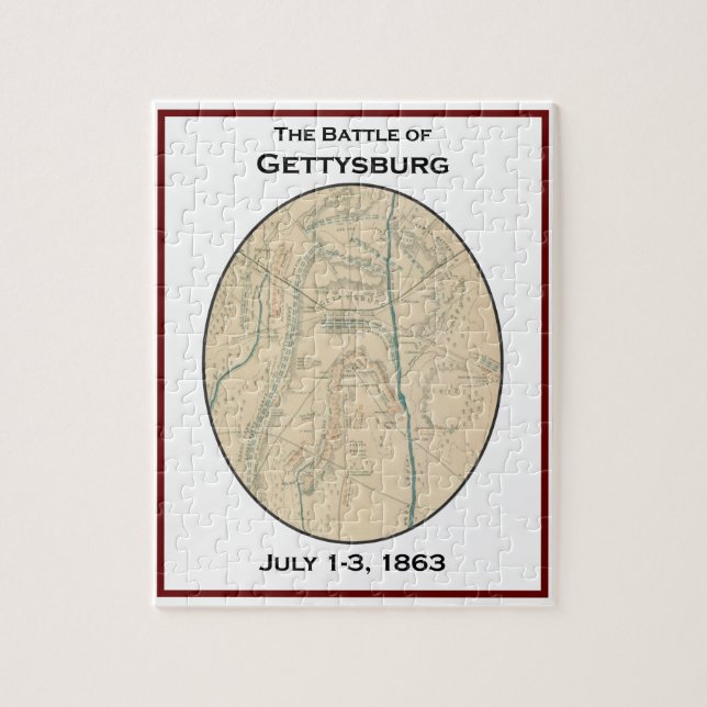 Schlacht bei Gettysburg Map Puzzle (Vertikal)