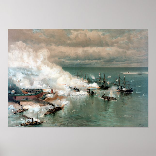 Schlacht bei Mobile Bay — Ziviler Krieg Poster (Vorne)