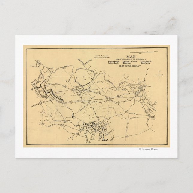 Schlacht beim Hofhaus Spotsylvania Postkarte (Vorderseite)