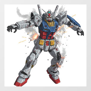 Schlacht beschädigtes Gundam Fensteraufkleber