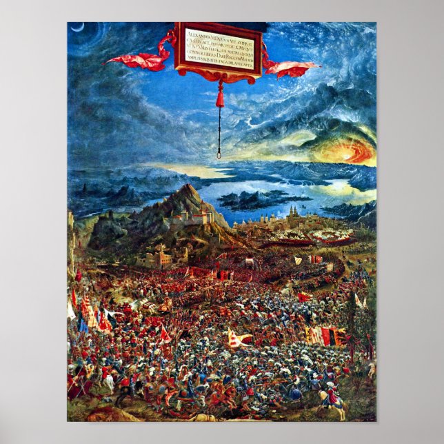 Schlacht gegen Issus durch Albrecht Altdorfer Poster (Vorne)