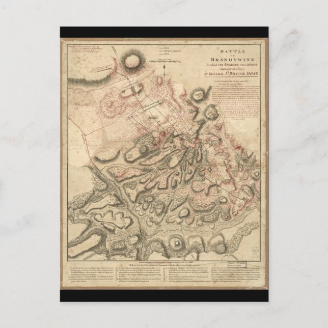 Schlacht um Brandywine American Revolution Karte 1 (Vorderseite)