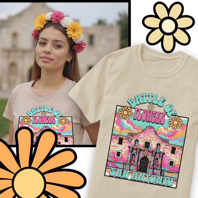 Schlacht um die Blume San Antonio Alamo Texas Fies T-Shirt (Battle of Flowers San Antonio Alamo Texas Fiesta T-Shirt)
