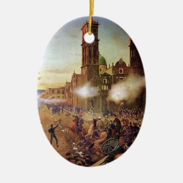 Schlacht um die mexikanische Geschichte Puebla Keramik Ornament (Vorne)