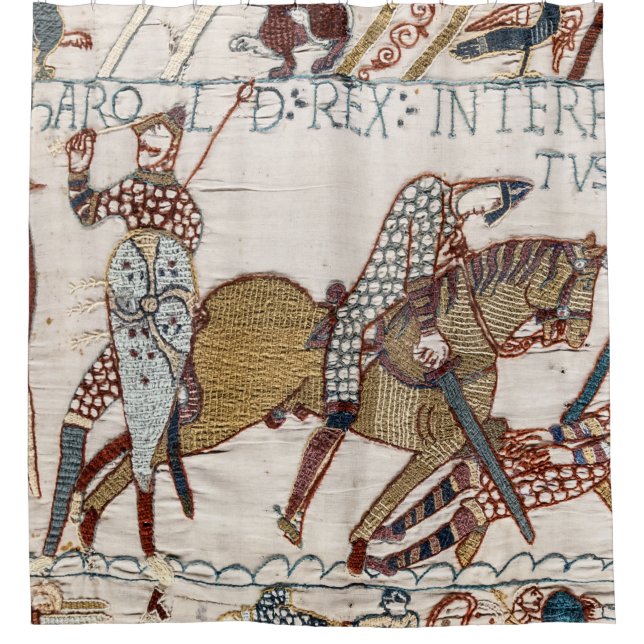 Schlacht um Hastings - Bayeux Tapestry King Harold Duschvorhang (Vorderseite)
