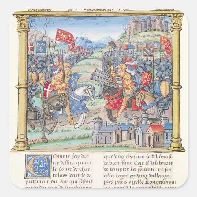 Schlacht um Montlhery Quadratischer Aufkleber (Vorderseite)