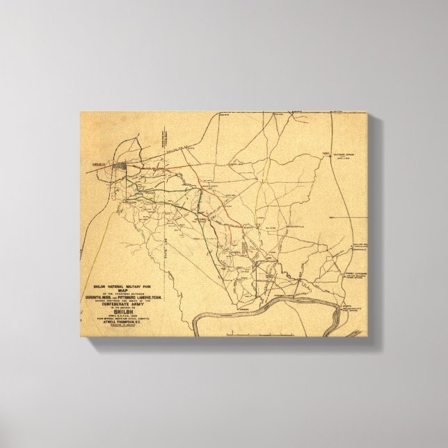 Schlacht um Shiloh - Panoramablick auf den Zivilen Leinwanddruck (Vorderseite)