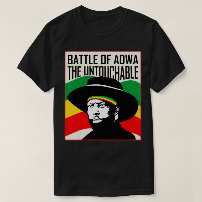 Schlacht von Adwa 125. Jahr Sieg Menelik II T-Shirt (Design vorne)